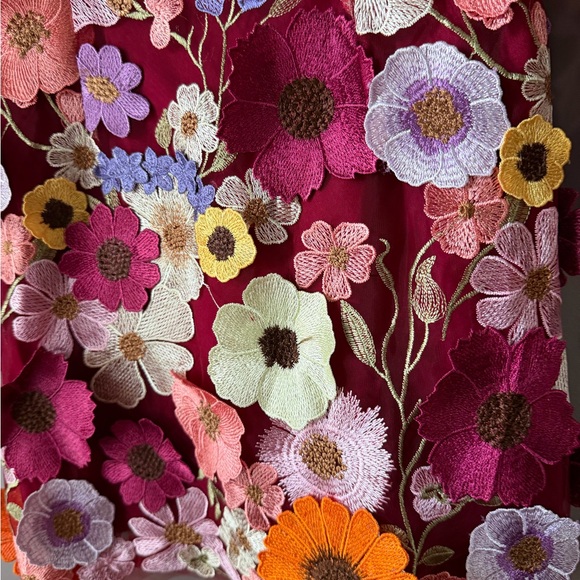 Vici Vibrant Floral Long Mesh Sleeve mini Dress size S new with tags - Picture 3 of 10